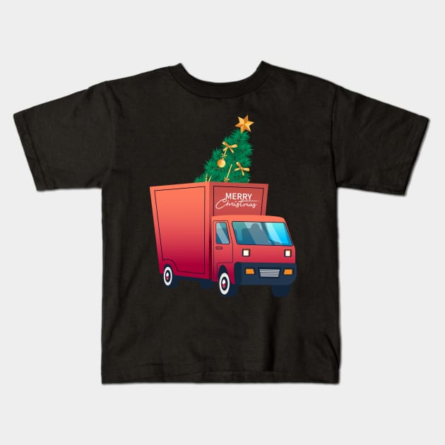 Merry Christmas Tree Kids T-Shirt by Skylane